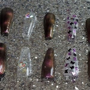 Custom "Purple Chameleon" Press On Nails